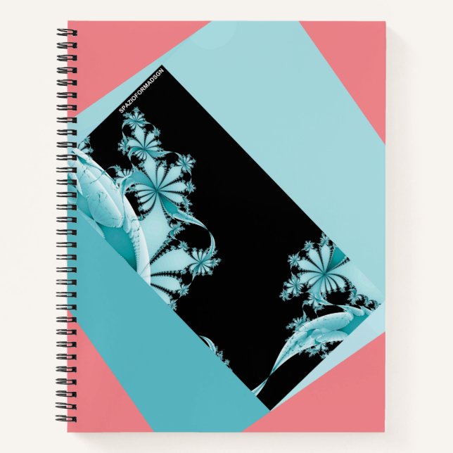 Cuaderno cielo y rosa del jardín fractal (Anverso)