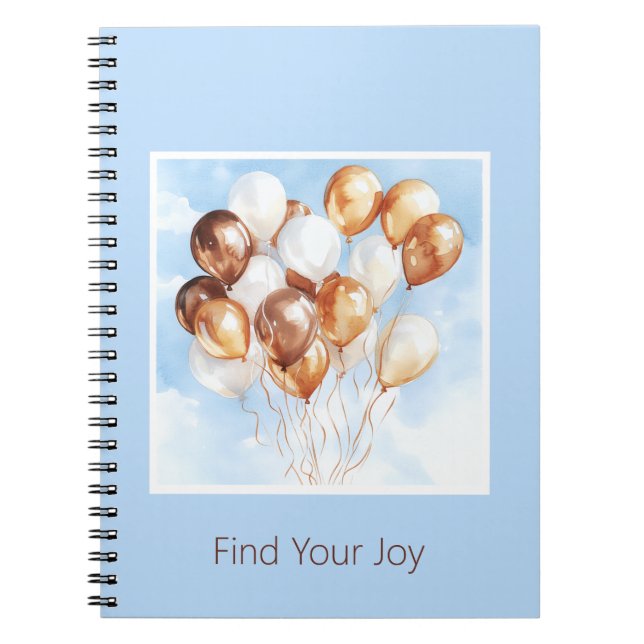 Cuaderno Cielos Azules Globos Blancos De Oro (Frente)