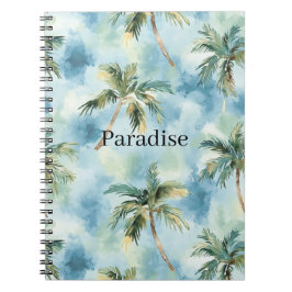 Cuaderno Cielos Azules Isla Tropical Palmeras