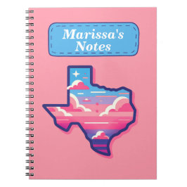 Cuaderno Cielos de algodón rosa y azul de Texas