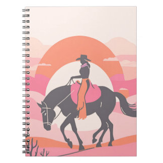 Cuaderno Cielos desérticos con gallina de la vaca montando 