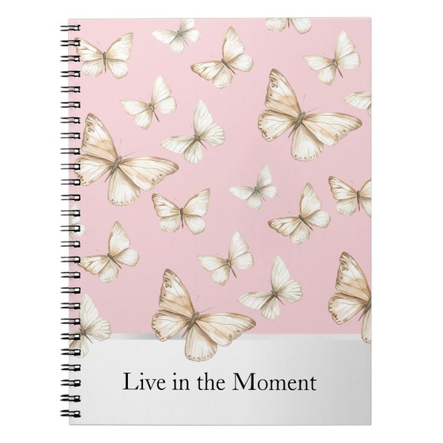 Cuaderno Cielos Rosa Rubor y Mariposas (Frente)