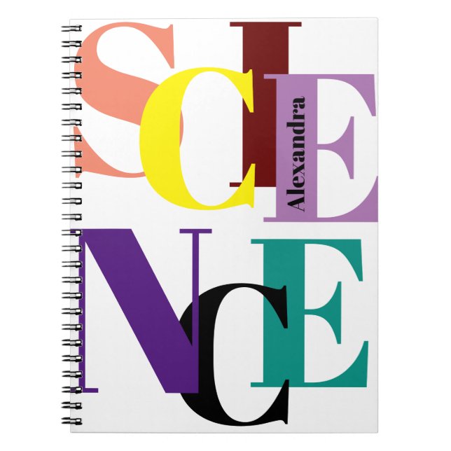 Cuaderno "CIENCIA" colorida personalizada (Frente)