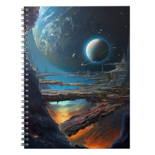 Cuaderno Ciencia Ficción Ciudad Futurista del Espacio Ultra