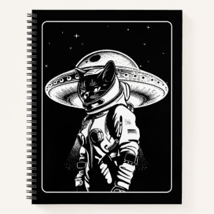 Cuaderno Ciencia Ficción OvnI Alien Astronauta Gato