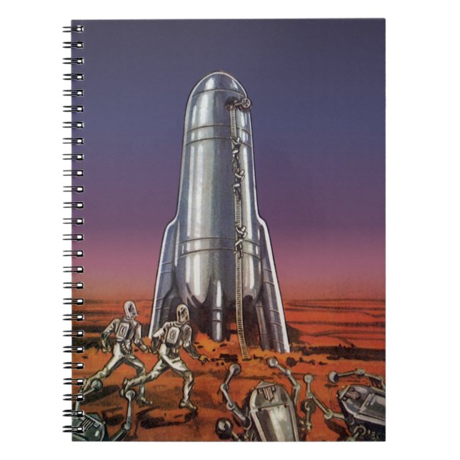 Cuaderno Ciencia ficción vintage, astronautas extranjeros e (Frente)