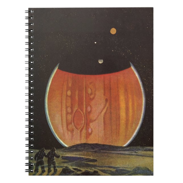 Cuaderno Ciencia ficción vintage, astronautas sobre Ganymed (Frente)