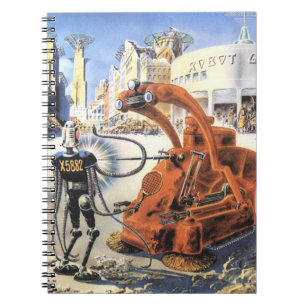 Cuaderno Ciencia Ficción Vintage Ciudad Futurista Guerras A