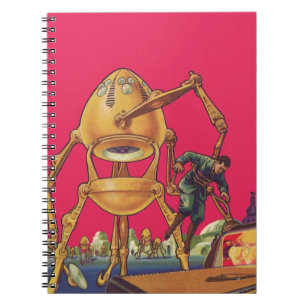 Cuaderno Ciencia Ficción Vintage Robot Alien Captura Hombre