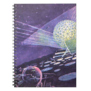 Cuaderno Ciencia ficción vintage, un orbe brillante con ali