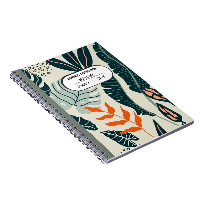 Cuaderno Ciencia vibrante en Naranja y verde (Lado Derecho)