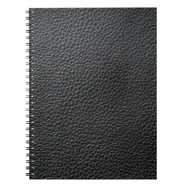 Cuaderno Cierre de la textura de cuero negro y fondo (Frente)