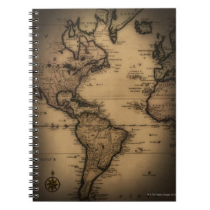 Cuaderno Ciérrese para arriba de mapa del mundo antiguo