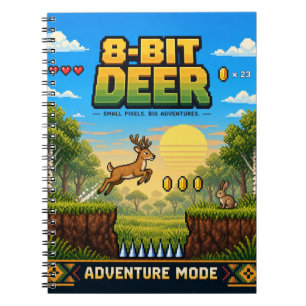 Cuaderno Ciervo, arte de píxel retro de 8 bits