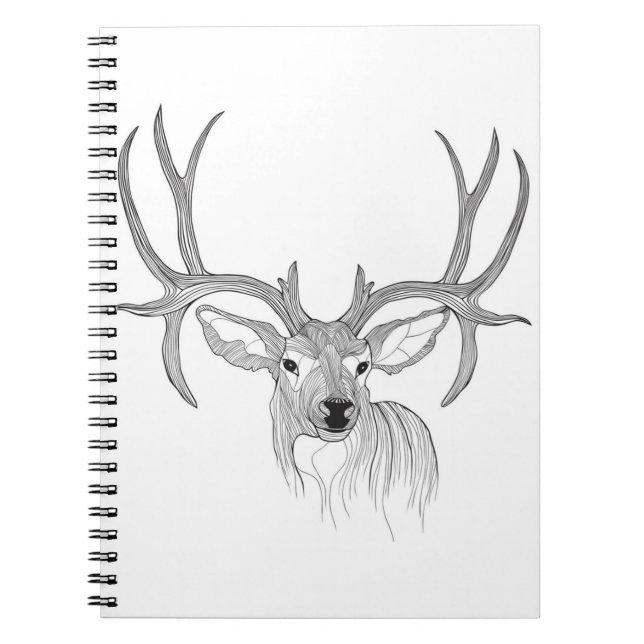 Cuaderno ciervo, caza de venados, ciervo de mula, ciervo de (Frente)