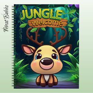 Cuaderno Ciervo de Jungla de Bienvenida Lindo Ciervo Fauna