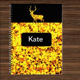 Cuaderno Ciervo dorado con pintura salpicada 