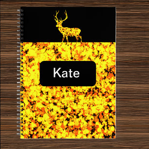 Cuaderno Ciervo dorado con pintura salpicada