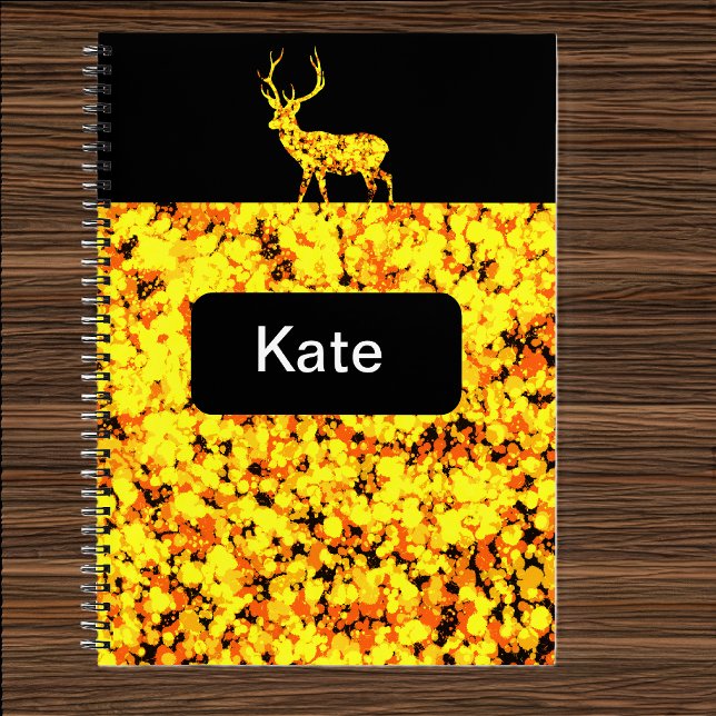 Cuaderno Ciervo dorado con pintura salpicada  (Subido por el creador)