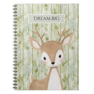 Cuaderno Ciervo Lindo Madera Falsa Verde