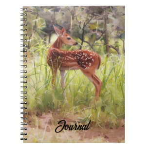 Cuaderno Ciervo Salvaje Dulce Cría de Ciervo Arte Diario Pe