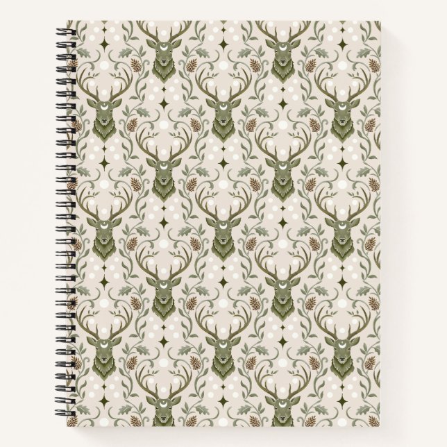 Cuaderno Ciervo Tribal Boho, Soñando con Ciervos (Anverso)
