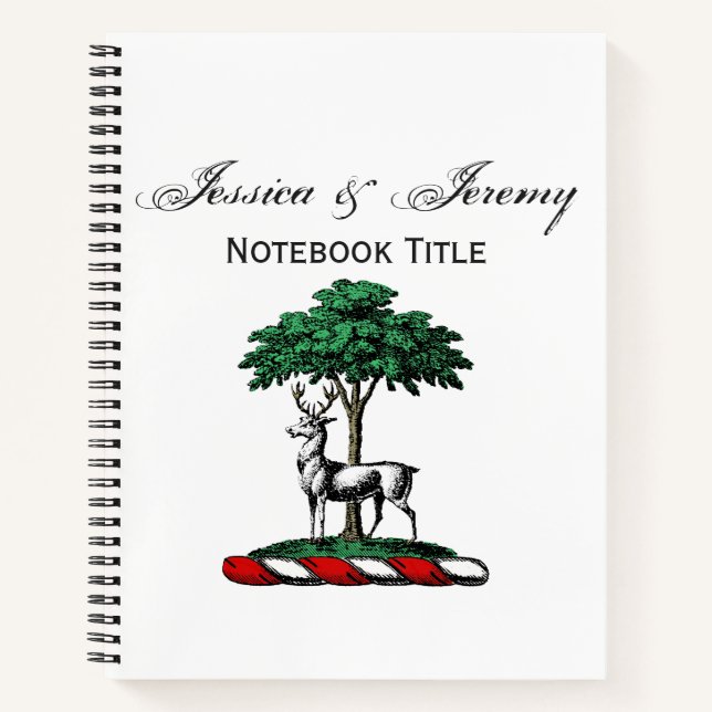 Cuaderno Ciervo Venado junto a un Árbol Emblema del Crest H (Anverso)