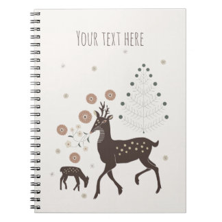 Cuaderno ciervos del bosque invernal nórdico