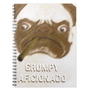Cuaderno Cigar de puggy negro personalizado AFICIONADO
