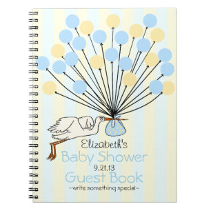 Cuaderno Cigüeña y libro de visitas de Baby Shower de los