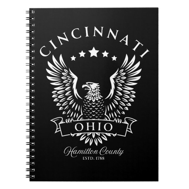 Cuaderno Cincinnati Condado de Hamilton Ohio Águila Vintage (Frente)