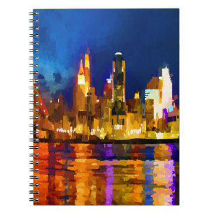 Cuaderno Cincinnati Ohio Skyline de noche