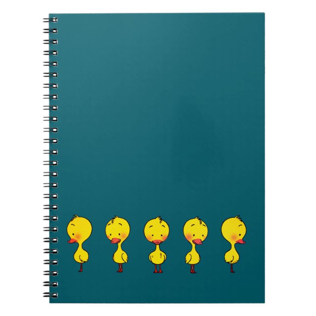 Cuaderno Cinco cortos Personalizados de pollos amarillos (Frente)
