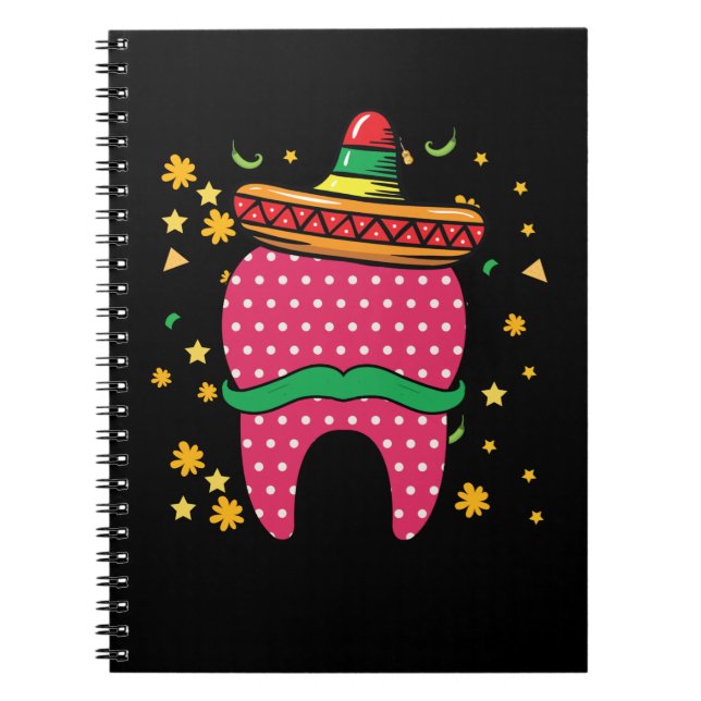 Cuaderno Cinco De Mayo Diente Sombrero Dentista Mexicano (Frente)