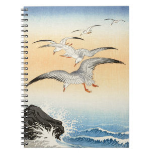 Cuaderno Cinco gaviotas sobre el mar turbulento, Koson, art