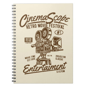 Cuaderno Cinema Scope Classic Retro Hollywood Camera Motion