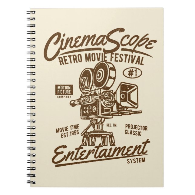 Cuaderno Cinema Scope Classic Retro Hollywood Camera Motion (Frente)