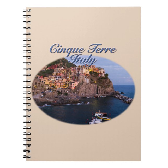 Cuaderno Cinque Terre, Italia: Noche romántica (Frente)