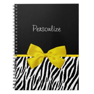 Cuaderno Cinta blanco y negro de moda del amarillo del