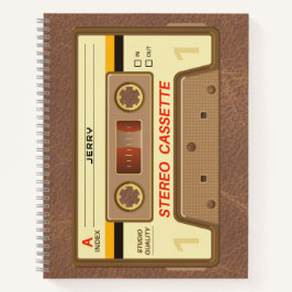 Cuaderno Cinta de casete retro de los 90 con nombre