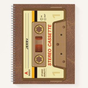 Cuaderno Cinta de casete retro de los 90 con nombre