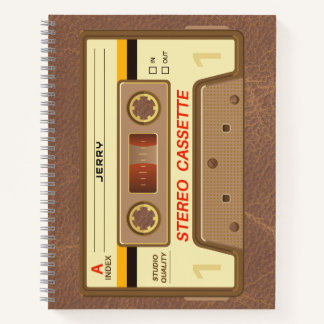 Cuaderno Cinta de casete retro de los 90 con nombre