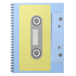 Cuaderno Cinta de cassette azul y verde retro