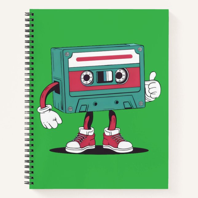 Cuaderno Cinta de cassette retro. (Anverso)