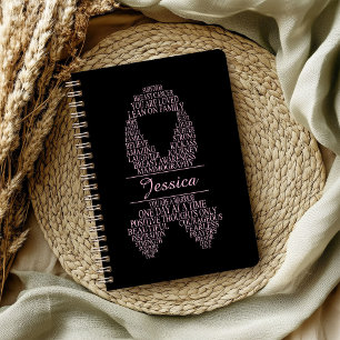 Cuaderno Cinta de Cinta de Cáncer de Mama Personalizada