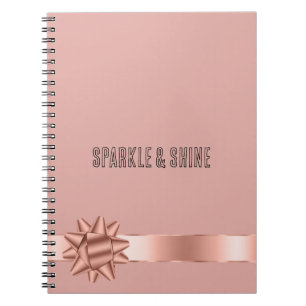 Cuaderno Cinta de cinta dorada Rosa