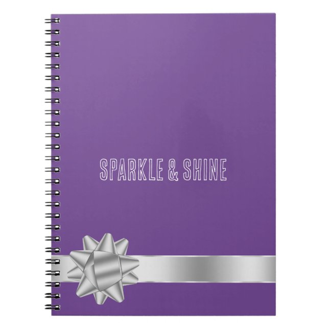 Cuaderno Cinta de cinta morada plateada (Frente)