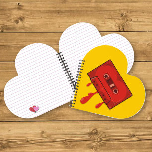 Cuaderno Cinta de Corazón Rojo