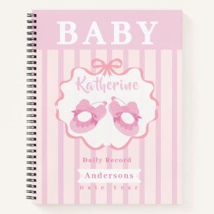 Cuaderno Cinta de lazo Es una niña Baby Daily Record