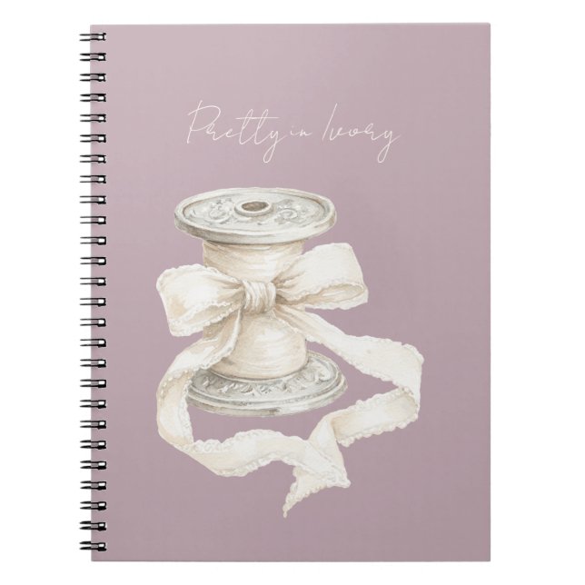 Cuaderno Cinta de marfil púrpura (Frente)